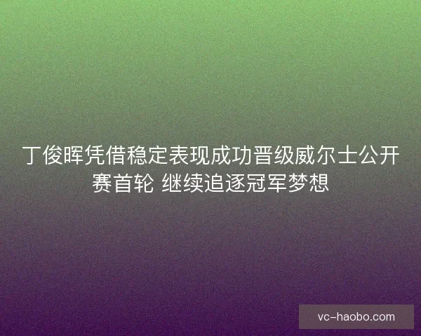丁俊晖凭借稳定表现成功晋级威尔士公开赛首轮 继续追逐冠军梦想 丁俊晖凭借稳定表现成功晋级威尔士公开赛首轮 继续追逐冠军梦想