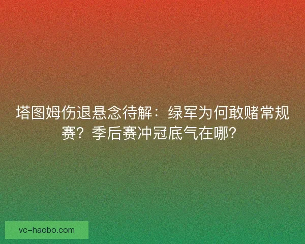 塔图姆伤退悬念待解：绿军为何敢赌常规赛？季后赛冲冠底气在哪？